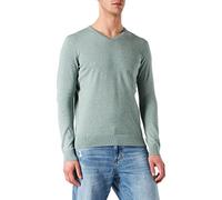TOM TAILOR 1012820, Pull basique avec col en V Homme, 28732 - Dark Smoke Green Melange, M