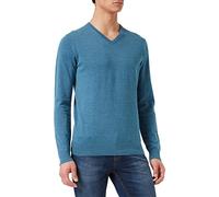 TOM TAILOR 1012820, Pull basique avec col en V Homme, 28733 - Medium Blue Ashes Melange, XL