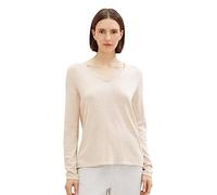 TOM TAILOR 1012976 Pull Basique en Tricot Femme ,20737 - Desert Sand Melange ,M