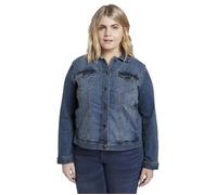 TOM TAILOR Veste En Jean Effet Délavé Femme, Blue Denim, 50 Grande Taille