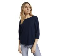 TOM TAILOR 1024039 T-shirt à Manches Longues avec Structure Femme ,10668 - Sky Captain Blue ,L
