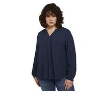 TOM TAILOR 1024916 Chemisier avec Manches Turn-Up Femme ,10668 - Sky Captain Blue ,50 Grande taille
