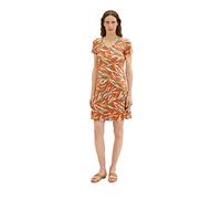 TOM TAILOR 1035234 Robe Femme ,31758 - Brown Abstract Leaf Design ,36