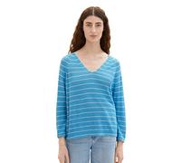 TOM TAILOR 1036739 Sweater, 31724-Blue Offwhite Stripe, M Femme