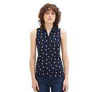 TOM TAILOR 1037379 Polo, 32674 - Bleu Marine Offwhite Dot Design, L Femme