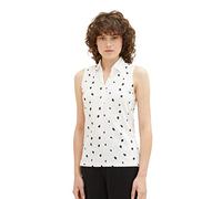 TOM TAILOR 1037379 Polo, 32675-Design à Pois Bleu Marine offwhite, L Femme