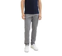 TOM TAILOR 1037547 Pantalon Chino Slim fit en piqué Stretch avec Ceinture, 32284-white Navy Zig Zag Structure, 32W x 34L Homme