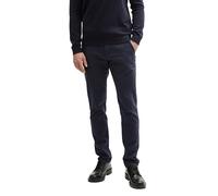 TOM TAILOR 1037547 Pantalons, 32284-Structure en Zigzag Blanc Bleu Marine, 34 W/32 L Homme