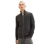 TOM TAILOR 1038317 Cardigan, 10617-noir Gris mélangé, S Homme