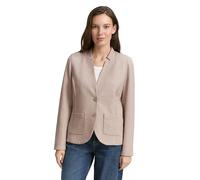 TOM TAILOR 1038703 Blazer Basique Ottoman avec Poches, 38330-Soft Taupe Melange, XL Femmes