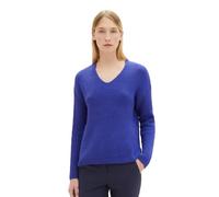 TOM TAILOR 1039242 Pull Basique avec col en V, 33965-Crest Blue Melange, XXL Femme