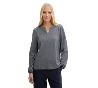 TOM TAILOR 1040546 T-Shirt à Manches Longues, 37471-Bleu Marine et Blanc à Rayures Fines, XL Femmes