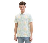 TOM TAILOR 1040947 Polo, 35093-Motif Feuille Blanche Multicolore, M Homme