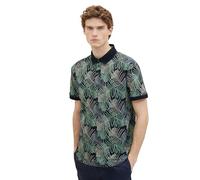 TOM TAILOR 1040947 Polo, 35095-Motif Feuille Multicolore Bleu Marine, L Homme