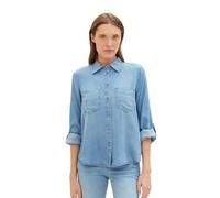 TOM TAILOR 1041221 Blouse, 10113-Clean Mid Stone Blue Denim, 46 Femme