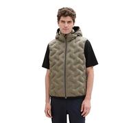 TOM TAILOR 1041313 Gilet hybride à capuche pour homme (1 pièce), 32097 - Vert olive fumé, XL
