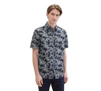 TOM TAILOR 1041363 Chemise Coupe Droite avec imprimé intégral, 35408-navy Brushed Leaf Design, L Hommes
