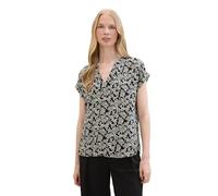 TOM TAILOR 1041690 Chemisier d'été Basique, 35307-Black Palm Design Minimal, 38 Femmes