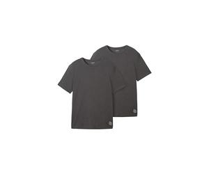 TOM TAILOR 1042385 Lot de 2 t-Shirts Basiques, 11086-Dark Grey Melange, L Hommes
