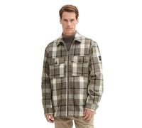 TOM TAILOR 1042473 Jacket, 35775-grey Beige Melange big Check, L Hommes