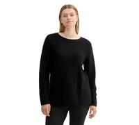 TOM TAILOR 1043734 Pull Plussize, 14482-deep Black, 46 Femme