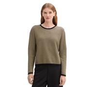 TOM TAILOR 1044104 Pull-Over, 36995-black Beige Bubble Knit Design, XL Femme
