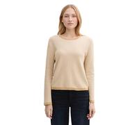 TOM TAILOR 1044104 Pull-Over, 37527-Design en Tricot à Bulles Beige écru, M Femme