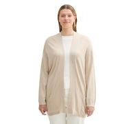 TOM TAILOR 1044773 Plussize Cardigan en Tricot, 25955-dusty Beige Melange, 46 Femme