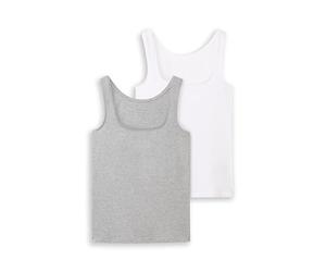 TOM TAILOR 1044789 Haut, 21373-Medium Silver Grey Melange, XL Femmes