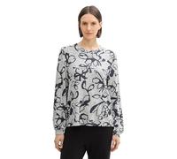 TOM TAILOR 1044923 T-Shirt à Manches Longues, 36622-Cosy Grey Floral Design, M Femmes