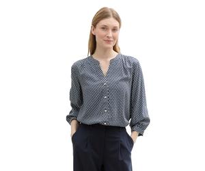 TOM TAILOR 1045237 Blouse, 37186-printed Blue White Minimal, 40 Femmes