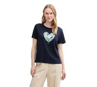 TOM TAILOR 1045534 T-Shirt, 10378-Dark Denim Blue, XL Femmes
