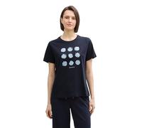 TOM TAILOR T-shirt bleu marine / bleu clair / blanc, Taille M