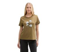 TOM TAILOR 1045534 T-Shirt, 15664-Nutria Olive, L Femmes
