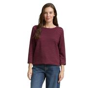 TOM TAILOR 1045536 T-Shirt, 38592-Oxblood Red Stripe, M Femmes