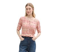 TOM TAILOR 1045537 T-Shirt, 37125-berry Red Check Design, S Femmes