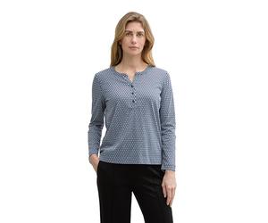 TOM TAILOR 1045558 T-Shirt, 37186-printed Blue White Minimal, M Femmes