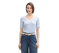TOM TAILOR 1045563 T-Shirt, 37375-Flawless Blue Regular Stripe, XL Femmes
