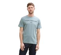 TOM TAILOR T-Shirt pour Homme en Coton avec Logo imprimé, 27475 - Gris Menthe, XL