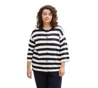 TOM TAILOR 1046109 Cardigan en Tricot, 37734-navy offwhite Block Stripe, 54 Femme