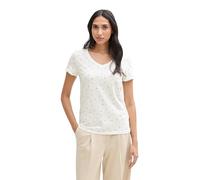 TOM TAILOR 1046327 T-Shirt, 38162-offwhite Mid Blue Heart Design, 3XL Femmes