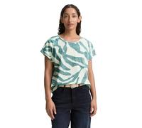 TOM TAILOR 1046461 T-Shirt, 38147-Imprimé à l'intérieur-Motif zèbre Sarcelle, XS Femmes