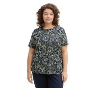 TOM TAILOR 1047021 T-Shirt, 37369-Structure Multicolore à Pois Bleu Marine, 52 Grande Taille Femmes