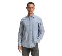 TOM TAILOR 1047320 Chemise, 38454-Teal Navy Stripe, XL Hommes