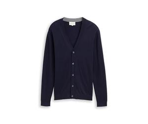 TOM TAILOR 1048019 Cardigan, 13160-Knitted Navy Melange, S Homme