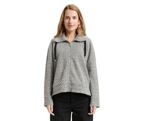 TOM TAILOR 1049011 Veste de survêtement, 39179-black White Argyle Structure, XXL Femme