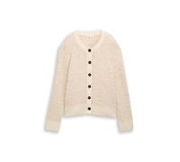 TOM TAILOR 1049149 Cardigan bouclé pour Femme avec teneur en Laine (1 pièce), 36844 - Sable Stone Beige mélangé, XS