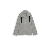 TOM TAILOR 1049534 Veste de survêtement, 39179-black White Argyle Structure, 46 Femme