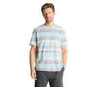 TOM TAILOR 1050207 T-Shirt, 40047-River Teal-Rayures Multicolores, M Hommes