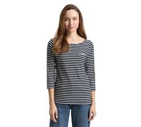 TOM TAILOR 1050415 T-Shirt, 39839-Bleu Marine et Blanc cassé à Rayures, 3XL Femmes